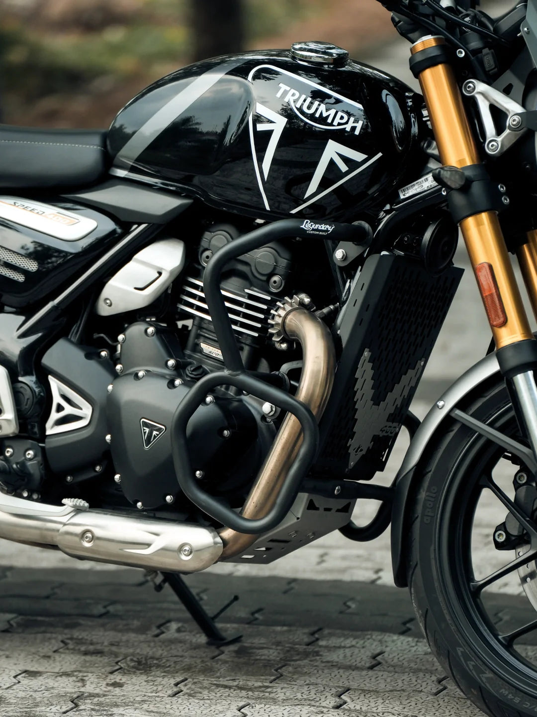 Legundary Custom Velocis Crash Guard Triumph Speed 400 Black Engine Protection Non Slider