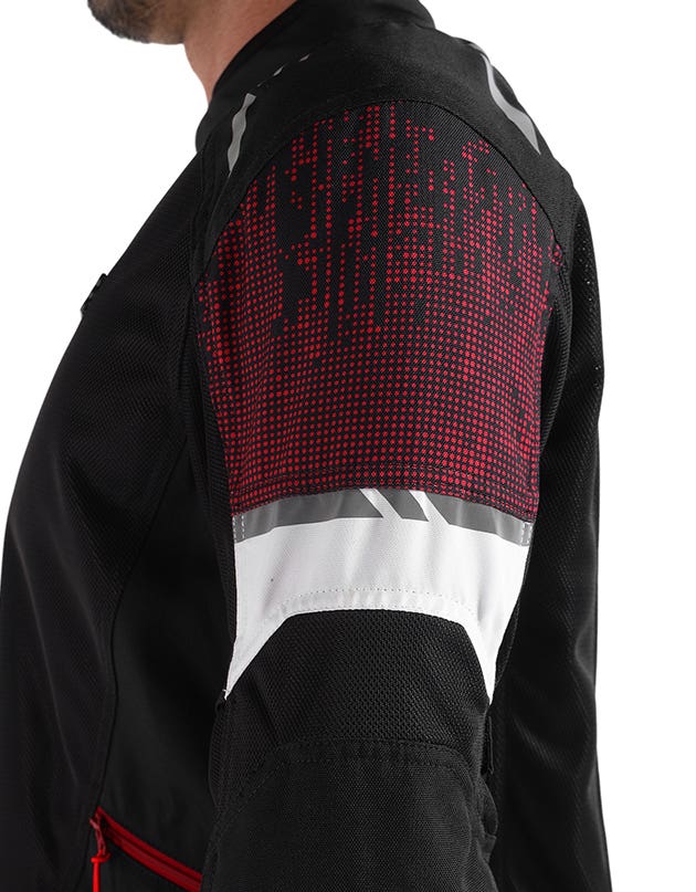 Royal Enfield Streetwind Eco 3 Riding Jacket in Red, Green and Grey