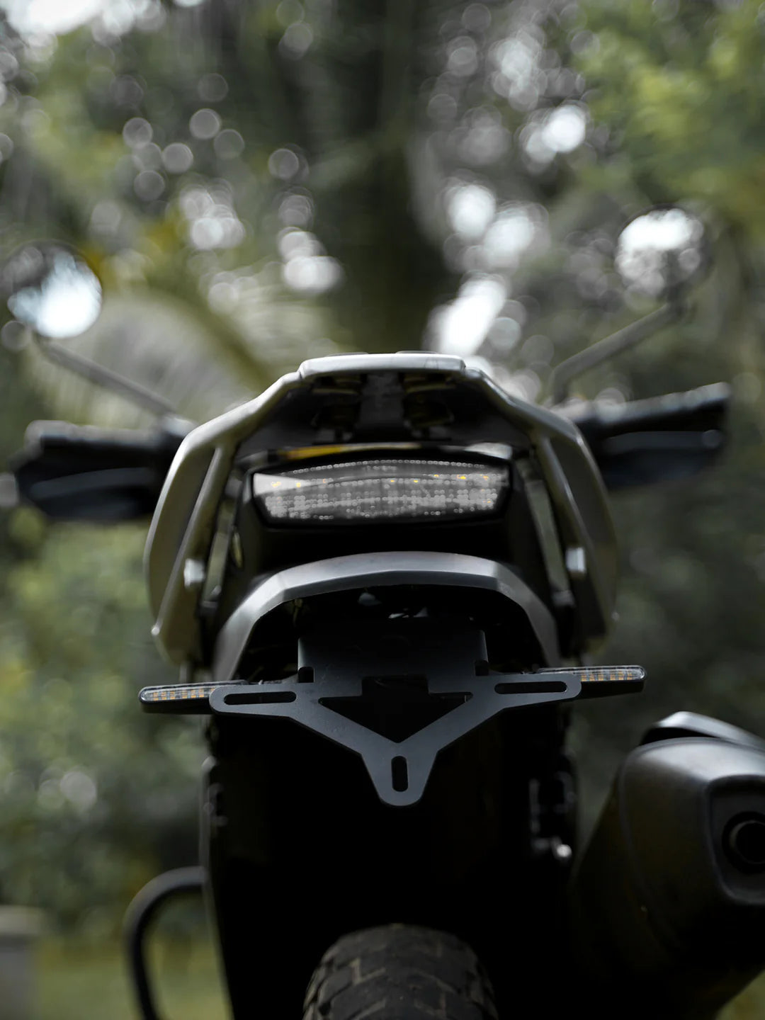 Legundary Custom tail tidy for Hero Xpulse 200 4V black mild steel fender eliminator rear setup