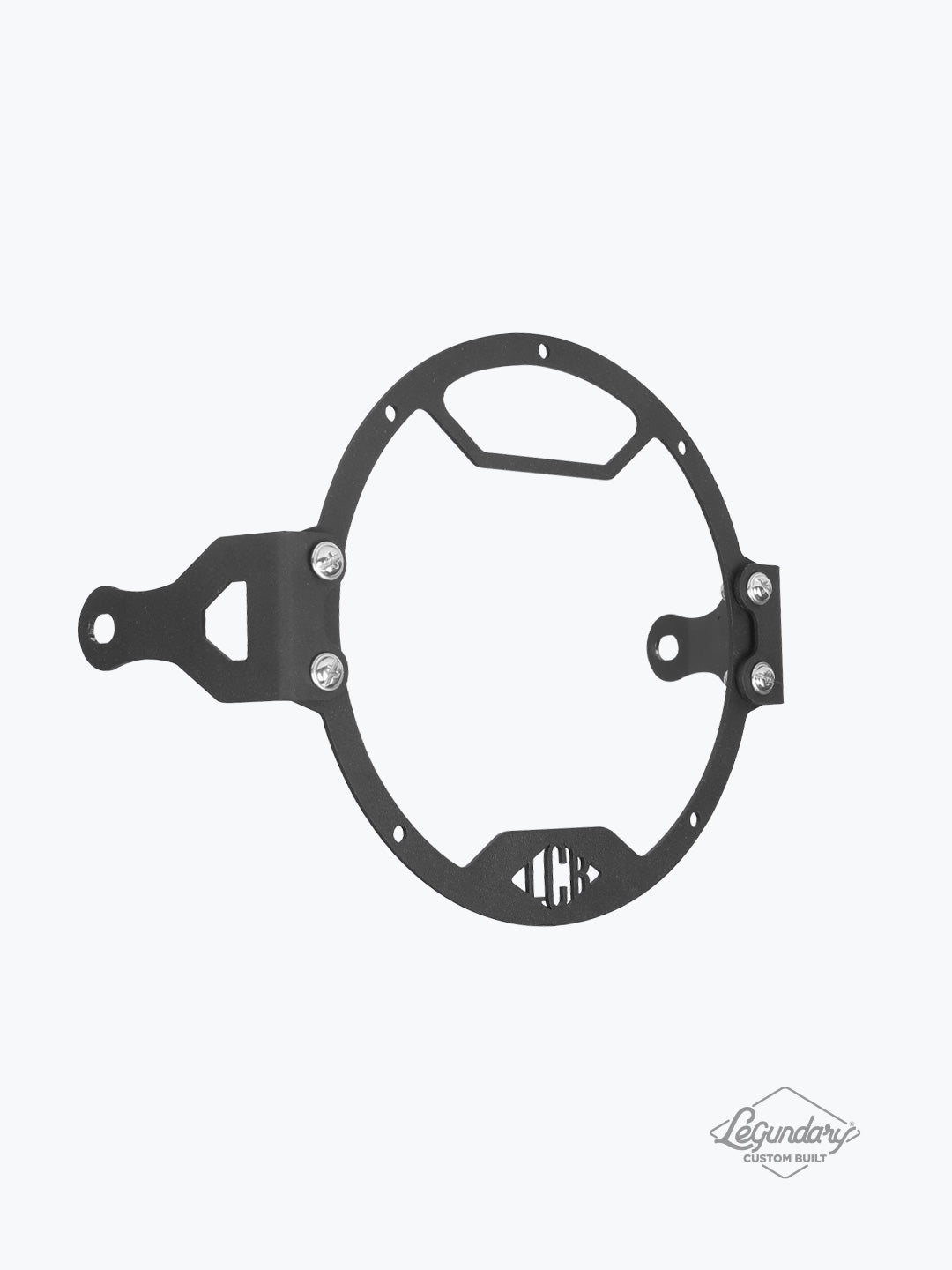 Legundary Custom Oculus headlight shield for Royal Enfield Hunter 350 black mild steel polycarbonate protector