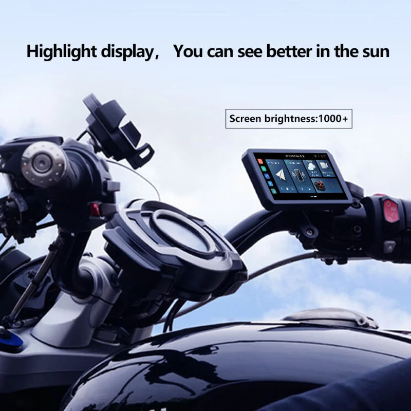 LBC Moto B3 Elite smart motorcycle display with dual 1080P cameras, TPMS sensors and remote control