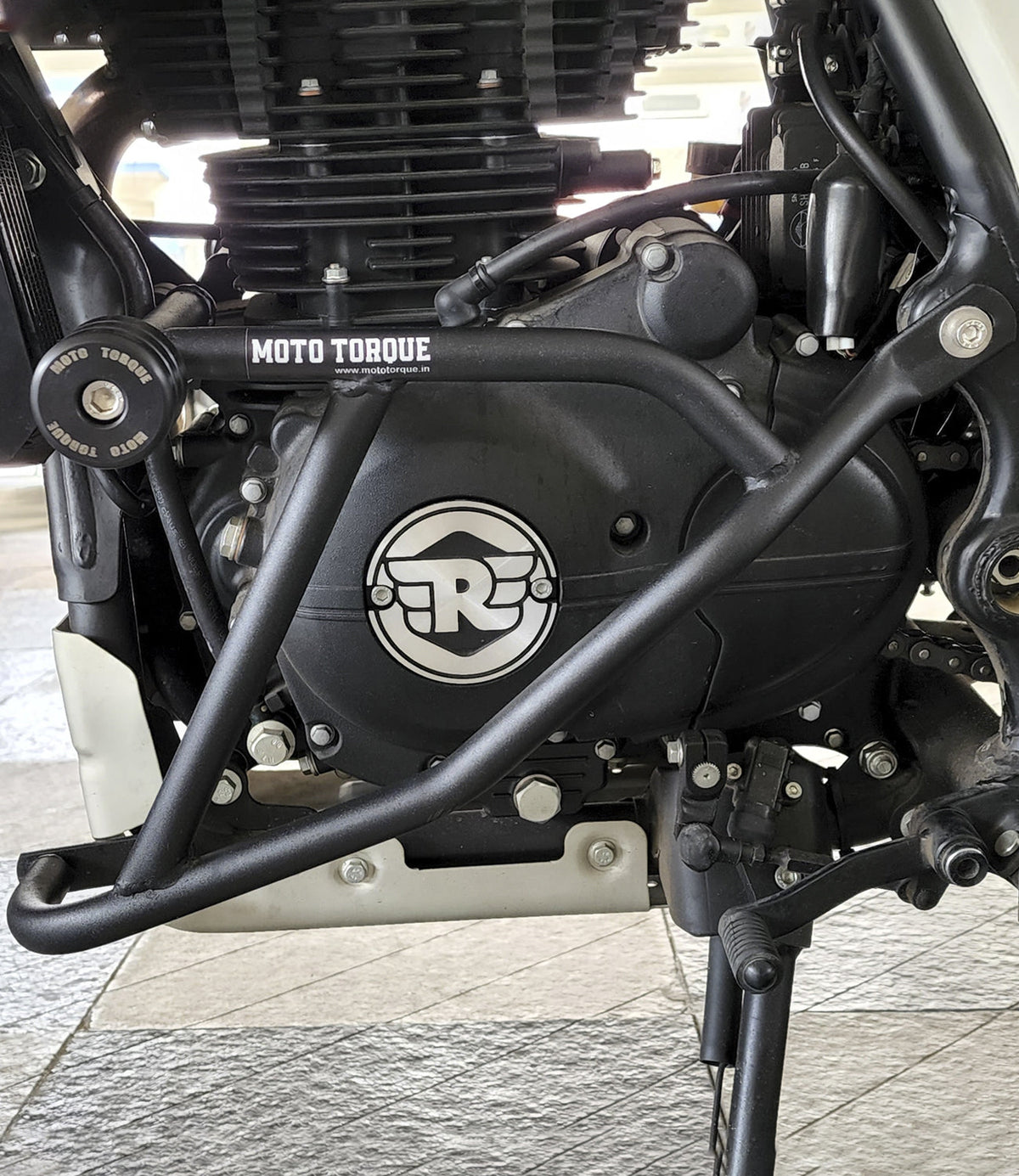Moto Torque Crash Guard V1.0 for Royal Enfield Scram 411 heavy duty engine protection