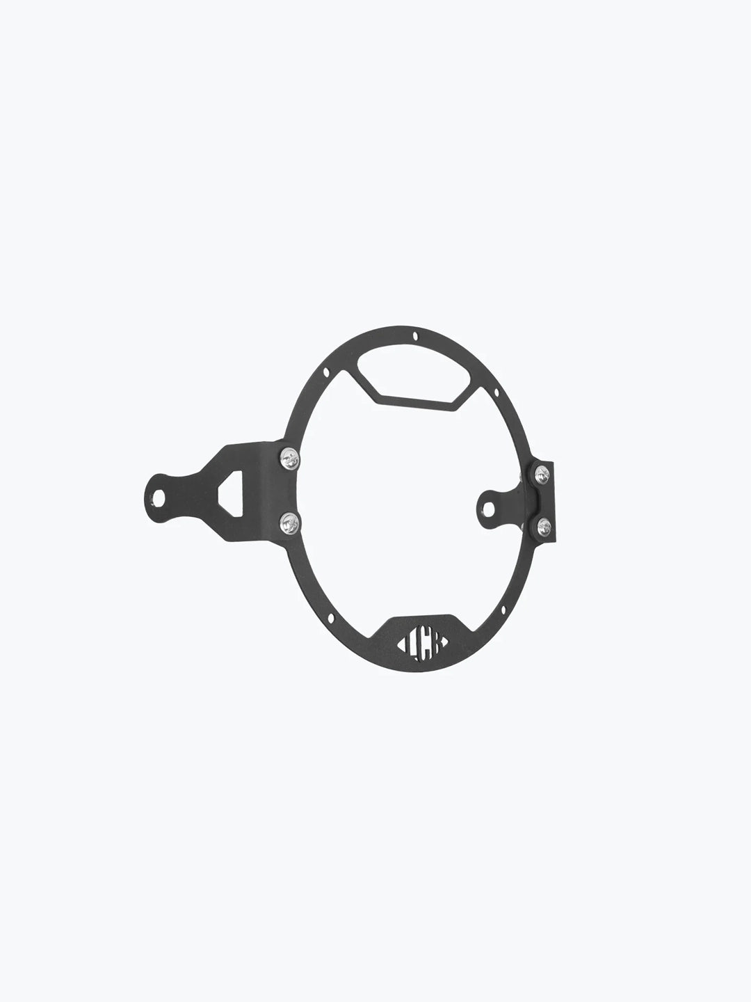 Legundary Custom Oculus headlight shield for Royal Enfield Hunter 350 black mild steel polycarbonate protector