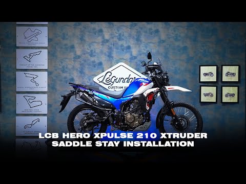 Legundary Xtruder saddle stay black installed on Hero Xpulse 210 for luggage and carrier support