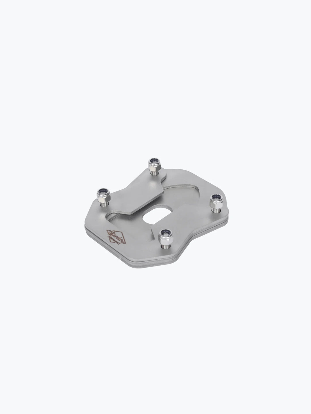 Legundary Custom side stand base SS for Hero Xpulse 200 4V brushed stainless steel extender plate