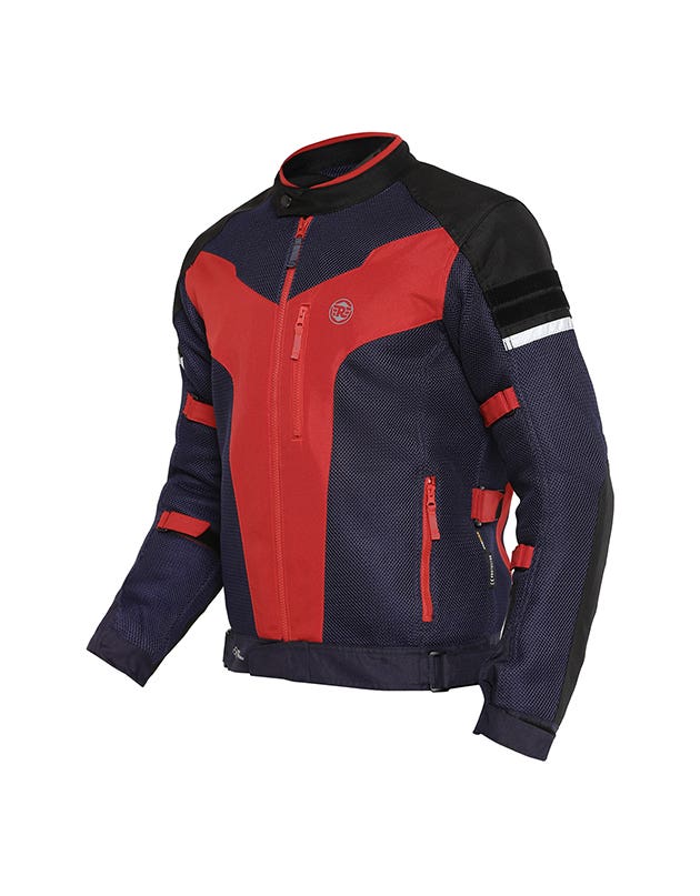 Royal Enfield Windfarer V2 Riding Jacket in Green Black and Blue