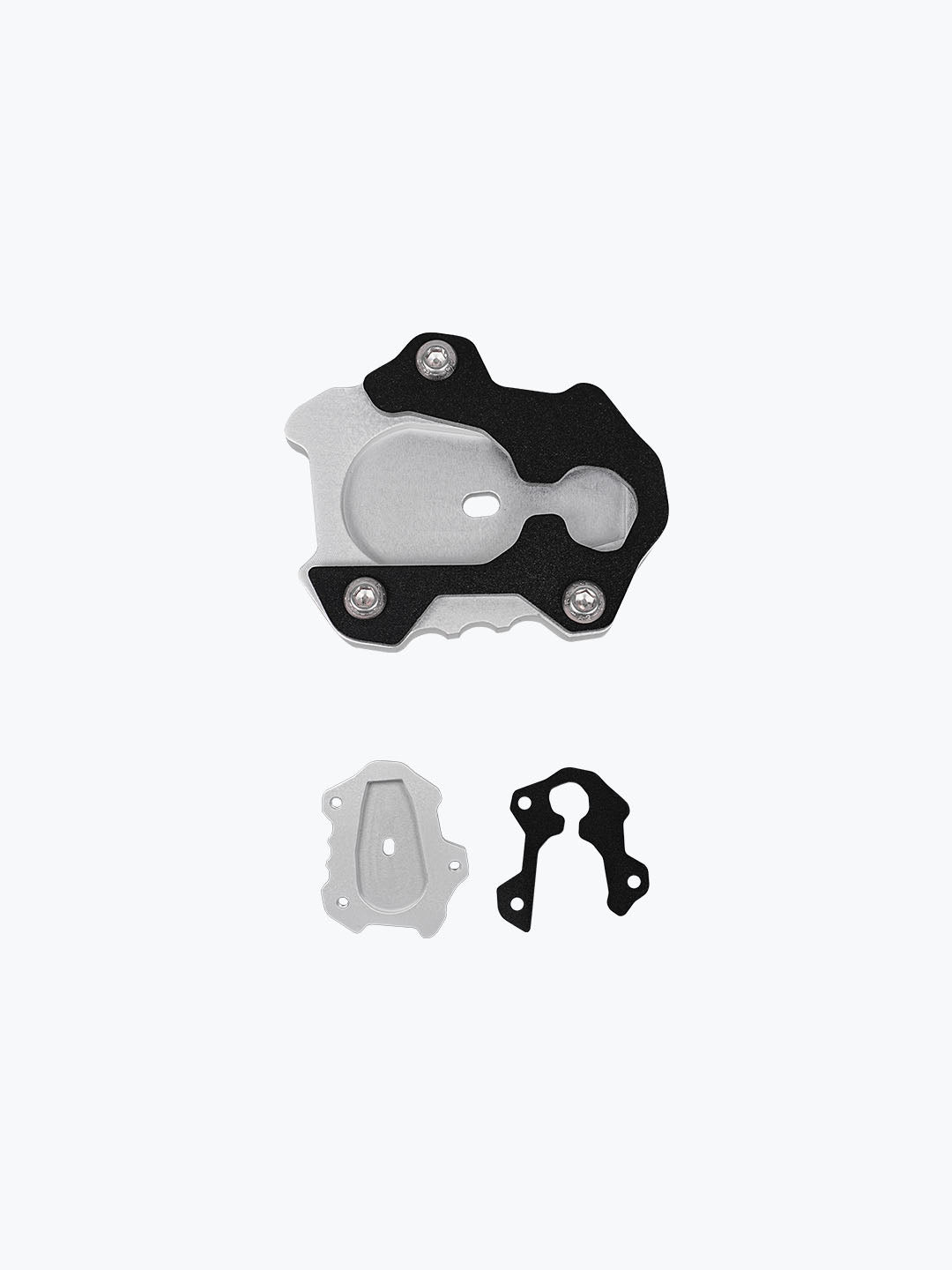 Legundary Custom KTM ADV 390 2025 fortis side stand base aluminium mild steel foot extension plate black silver