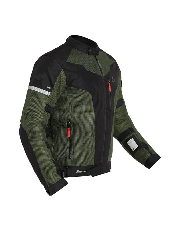 Royal Enfield Windfarer V2 Riding Jacket in Green Black and Blue