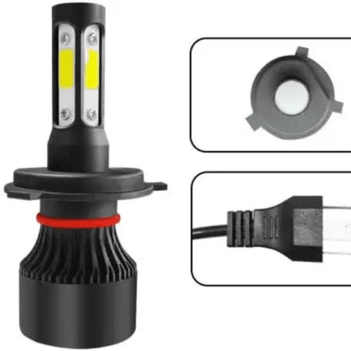 HJG M4 Side H4 LED Headlight Bulb with Cooling Fan Head lamp