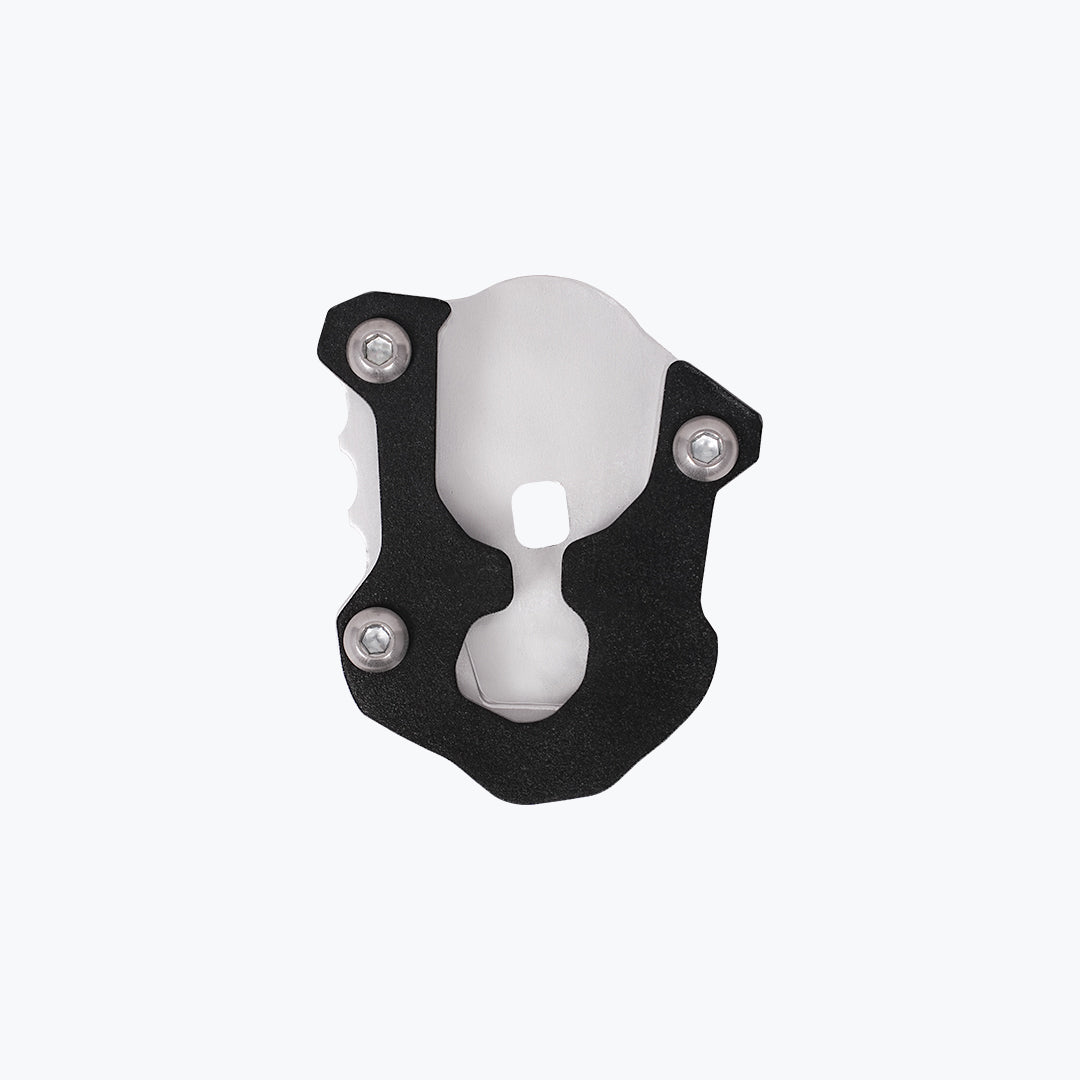 Legundary Custom KTM 390 Enduro R Fortis Side Stand Base black silver mild steel aluminium parking support plate
