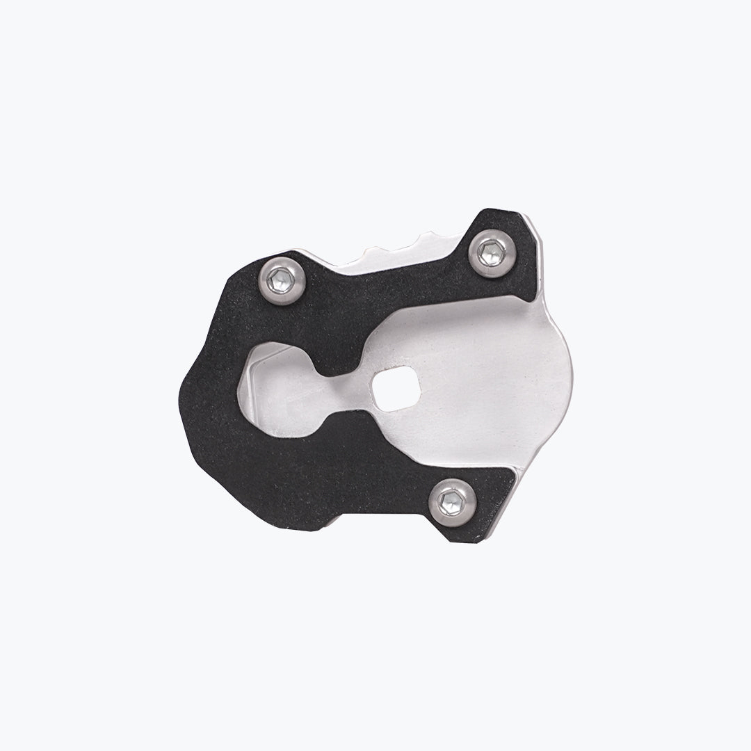 Legundary Custom KTM 390 Enduro R Fortis Side Stand Base black silver mild steel aluminium parking support plate