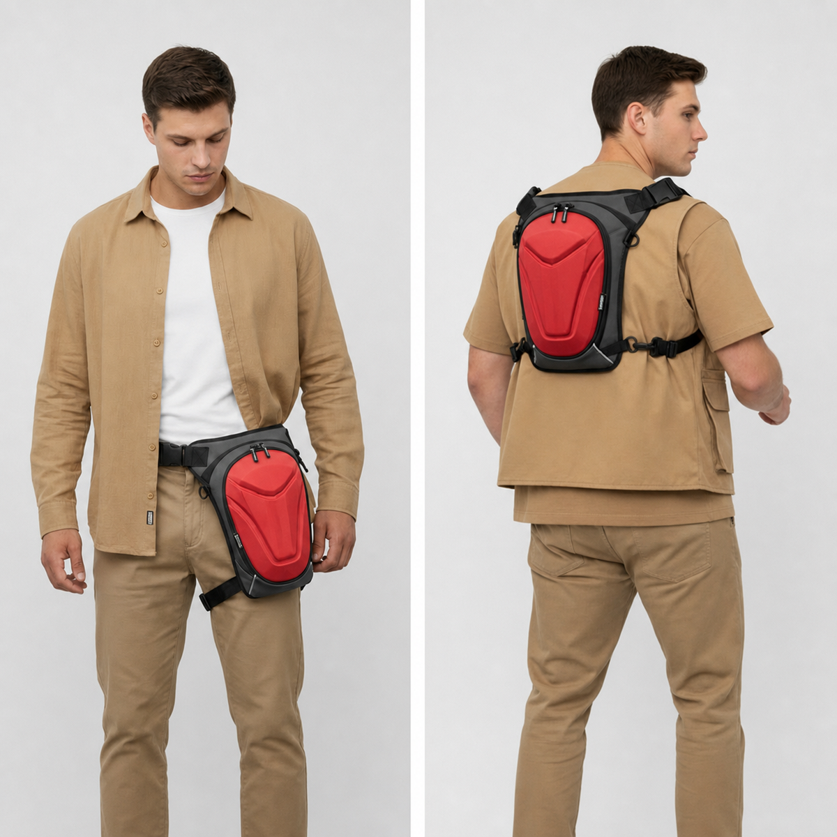Vantora ARC 4-in-1 Travel Bag Convertible Crossbody Sling Thigh Bag Waist Pouch and Motorcycle Tank Bag