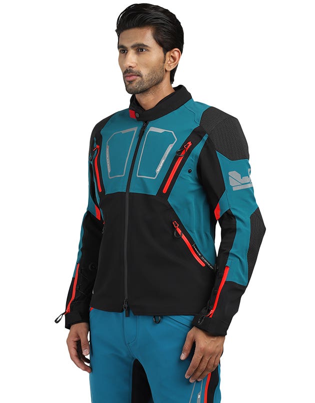 Royal Enfield Streetwind Eco 2 Riding Jacket in Yellow Navy and Olive