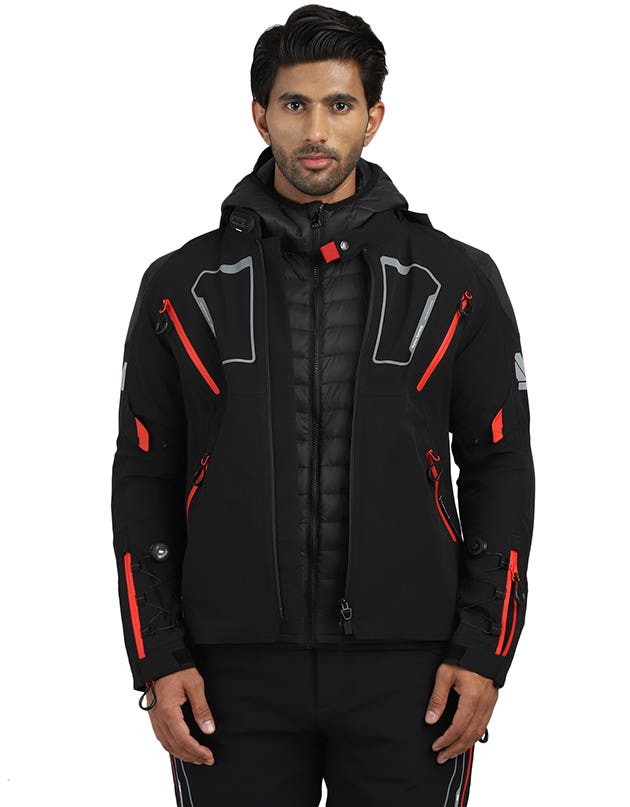 Royal Enfield Streetwind Eco 2 Riding Jacket in Yellow Navy and Olive