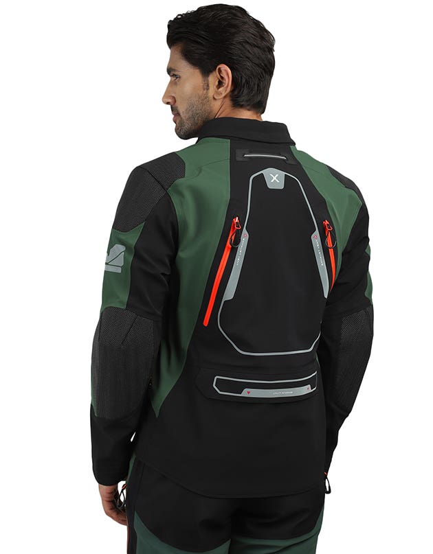 Royal Enfield Streetwind Eco 2 Riding Jacket in Yellow Navy and Olive