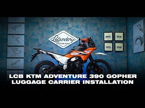 Legundary Custom KTM ADV 390 2025 gopher luggage carrier black mild steel rear rack touring support