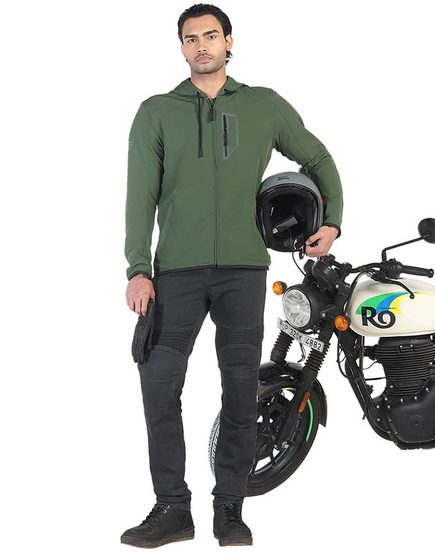 Royal Enfield Urbanite Class A Riding Sweatshirt in Black and Olive