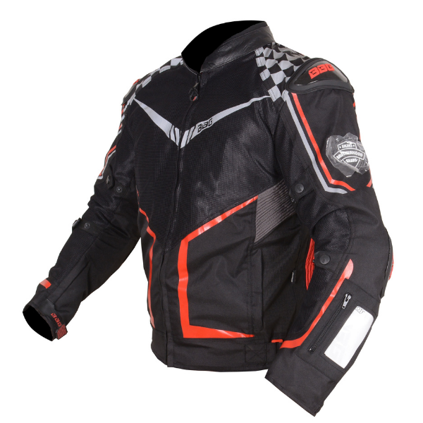 BBG Grand Prix motorcycle riding jacket with chest guard and CE Level 2 armour