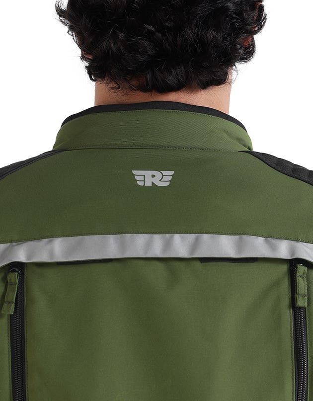 Royal Enfield Nirvik V3 Class A Riding Jacket in Olive and Black
