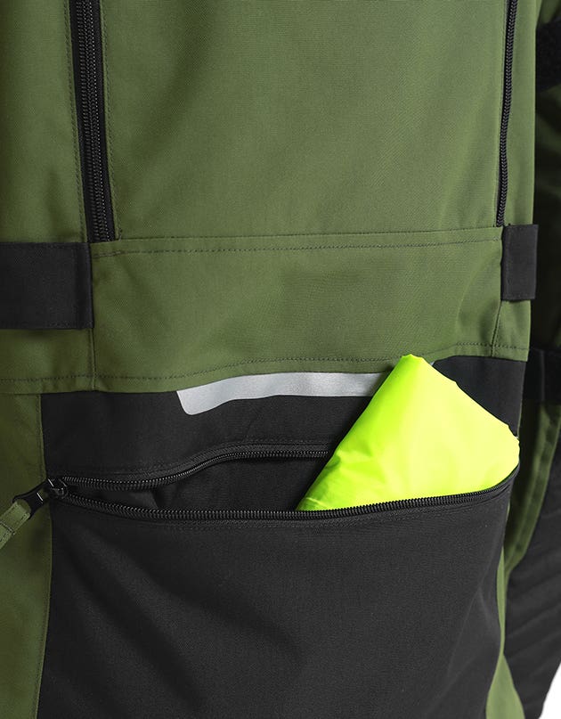 Royal Enfield Nirvik V3 Class A Riding Jacket in Olive and Black
