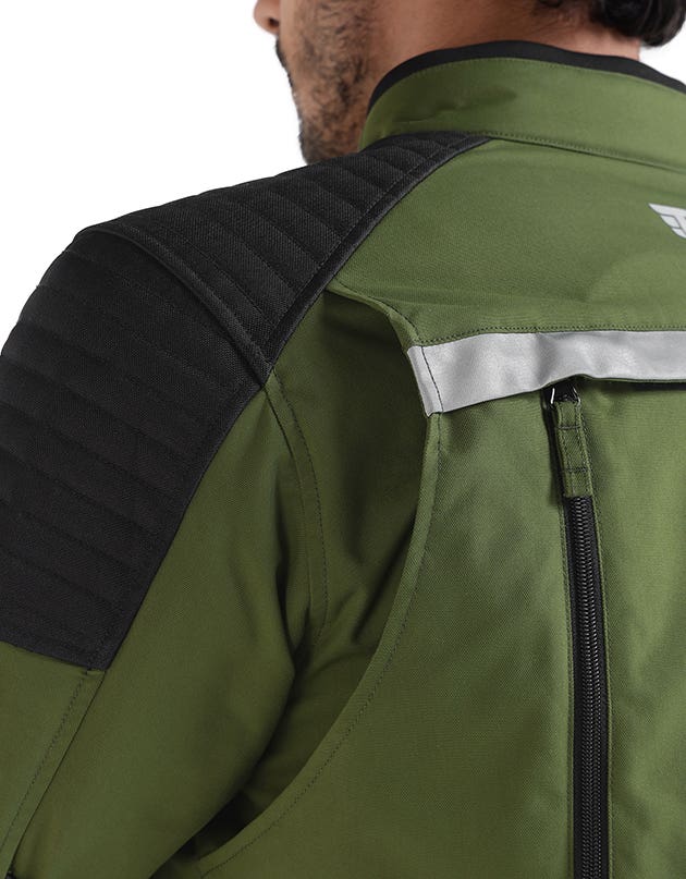 Royal Enfield Nirvik V3 Class A Riding Jacket in Olive and Black
