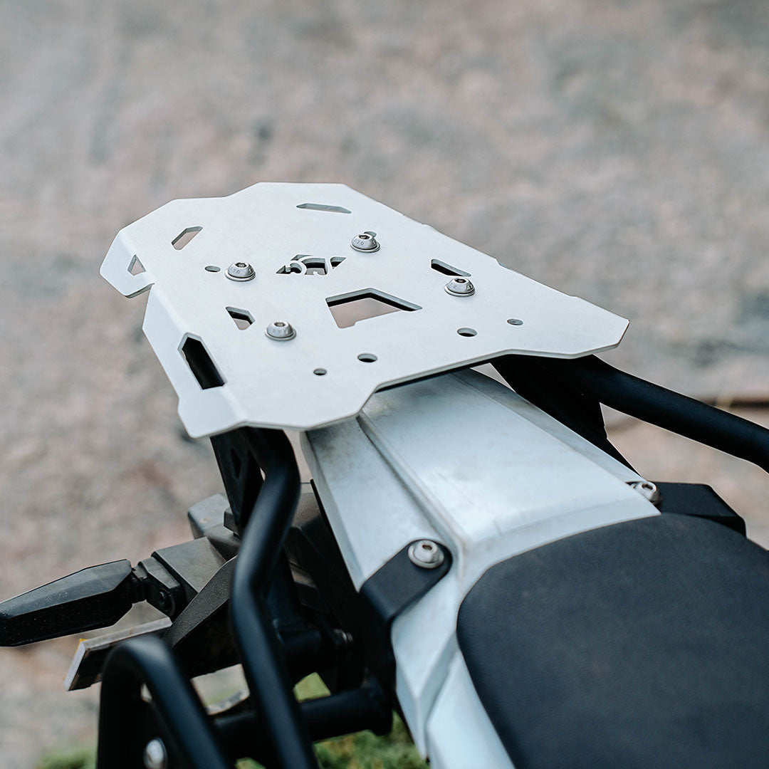 Legundary Custom KTM 390 Enduro R Gopher Luggage Carrier Silver mild steel aluminium rear rack touring carrier