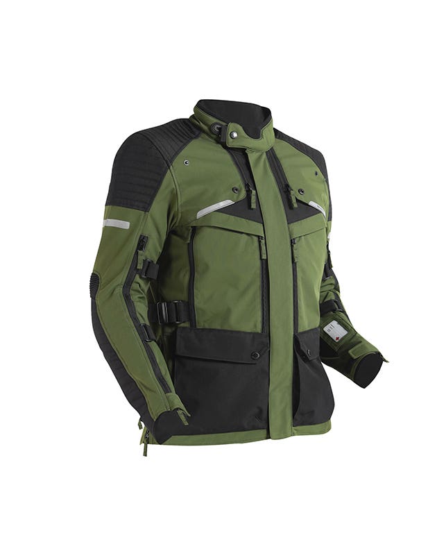 Royal Enfield Nirvik V3 Class A Riding Jacket in Olive and Black