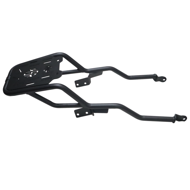 Motocare pipe carrier installed on Yamaha XSR 155 rear frame for luggage and touring bag support