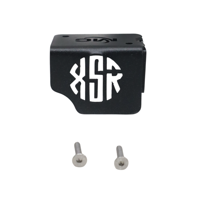 Motocare disc oil cap installed on Yamaha XSR 155 front brake fluid reservoir for protection and styling
