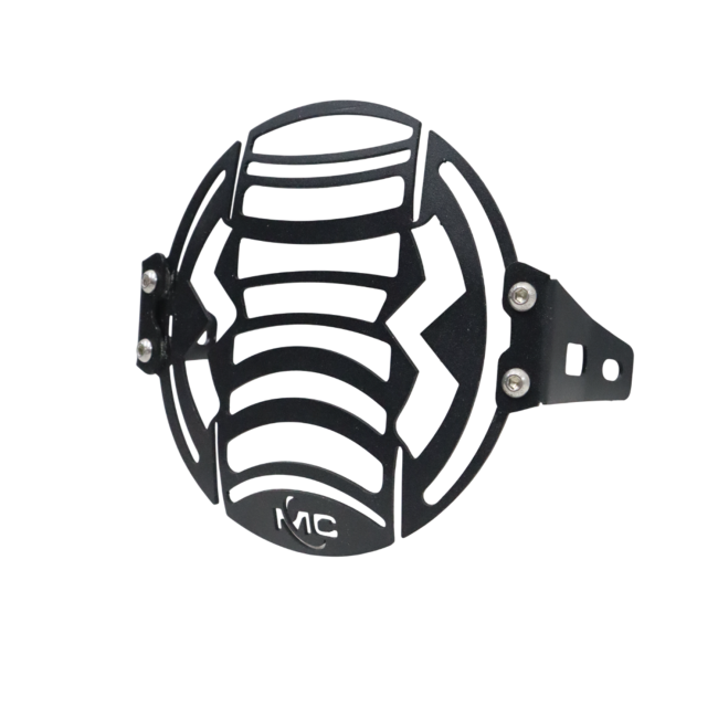 Motocare headlight grill installed on Yamaha XSR 155 protecting the headlamp from road debris