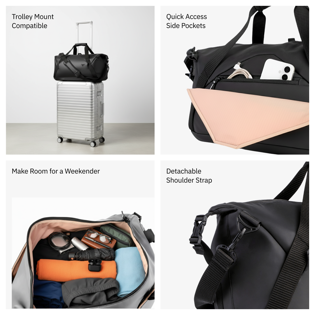 Vantora LUNA Duffle Bag 30L | Water-Resistant Travel & Gym Duffle with Shoulder Sling