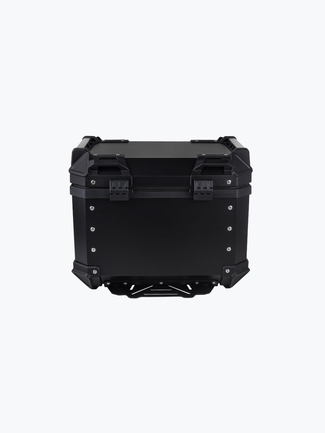 Legendary Custom Fort Knox 45L aluminium top box with backrest pad motorcycle luggage black and silver