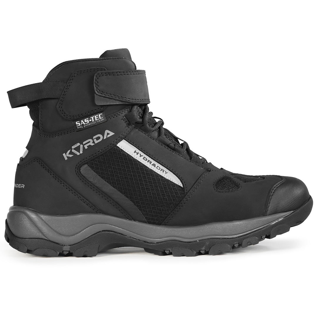 KORDA Pathfinder black motorcycle riding boots with SAS-TEC ankle protection