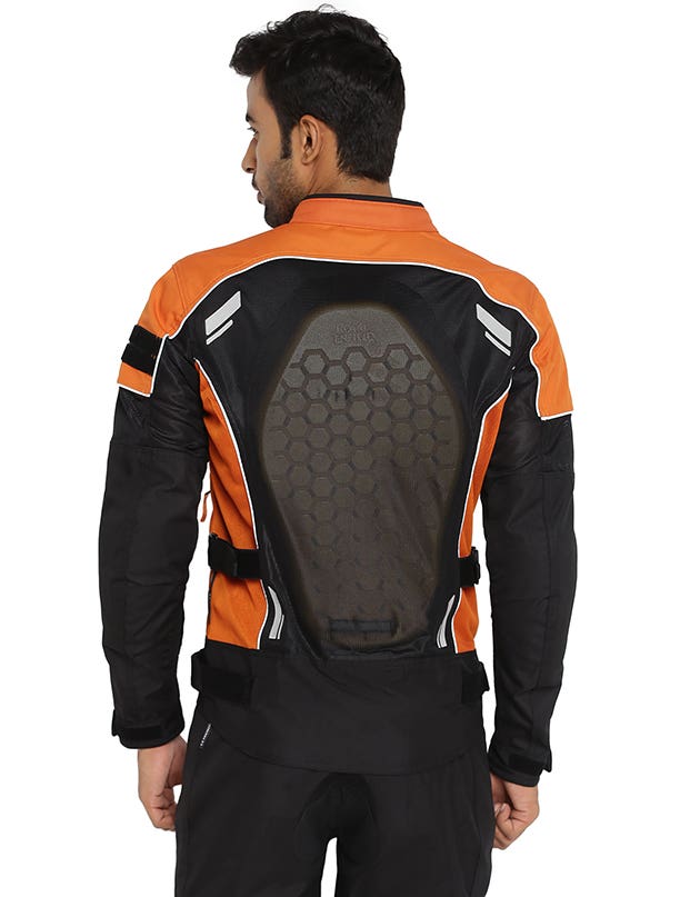 Royal Enfield Streetwind Pro Class A Riding Jacket in Black and Orange