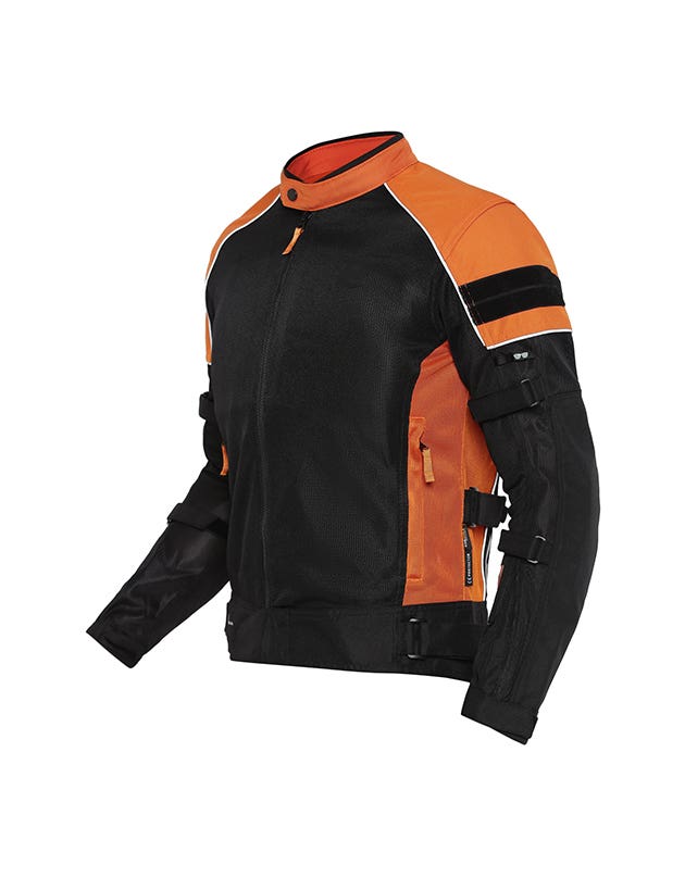 Royal Enfield Streetwind Pro Class A Riding Jacket in Black and Orange