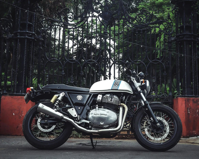 SS Motocorp 2x1 Full System Exhaust Fat Can for Royal Enfield Interceptor 650 Continental GT 650 with Y Joint