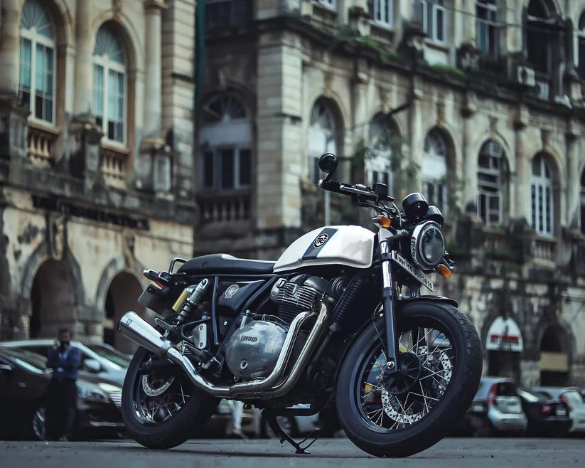 SS Motocorp 2x1 Full System Exhaust Fat Can for Royal Enfield Interceptor 650 Continental GT 650 with Y Joint