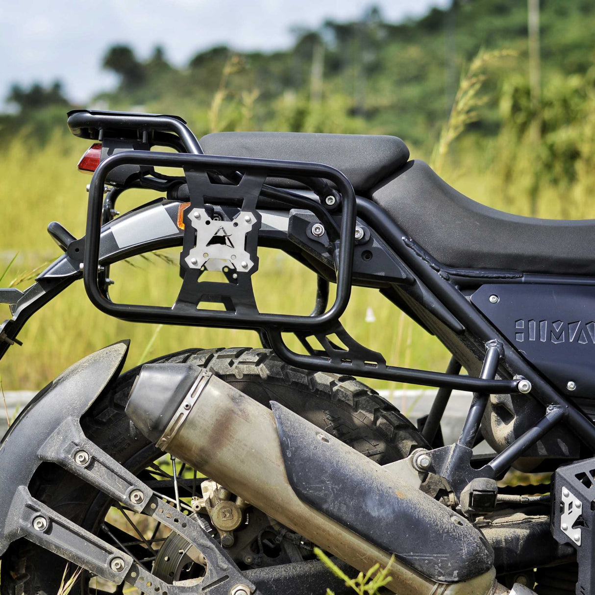 Auto Engina Pannier/Saddle Stay for Royal Enfield Himalayan 411 | Black Soft Luggage Carrier