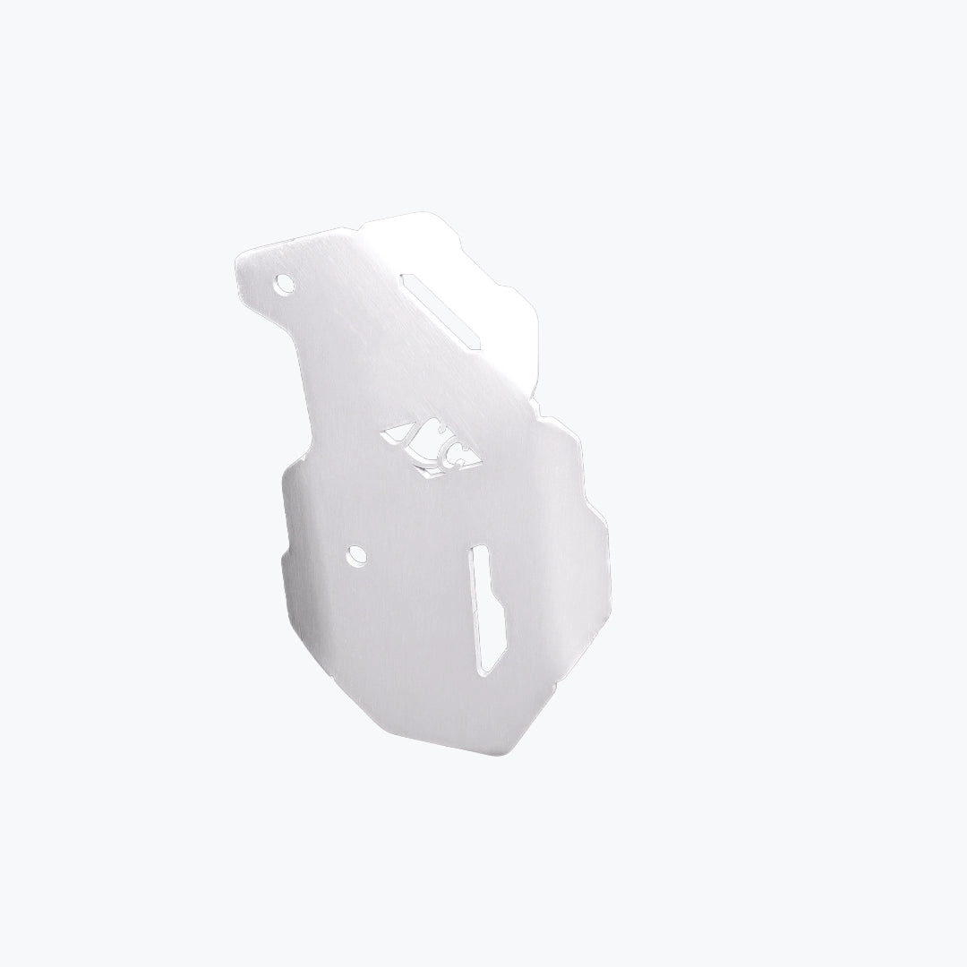 Legundary Custom BMW F900GS titan boot guards aluminium silver heat shield leg protector