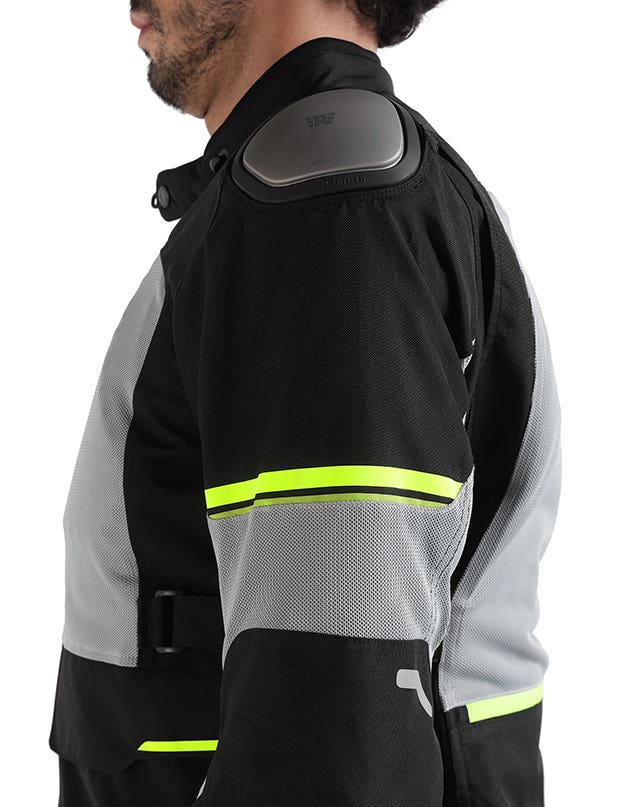 Royal Enfield Crossroader V2 Grey Neon Class A riding jacket