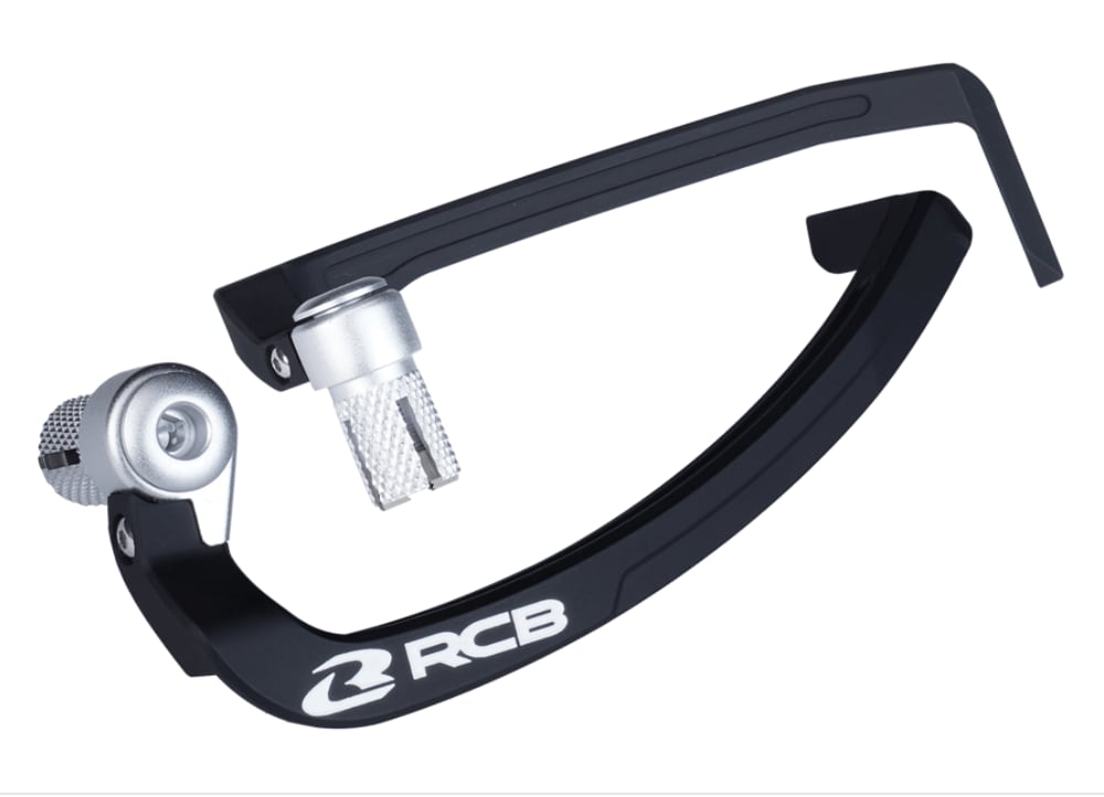 RCB GP2 V1 black motorcycle lever guard set 01H0083B