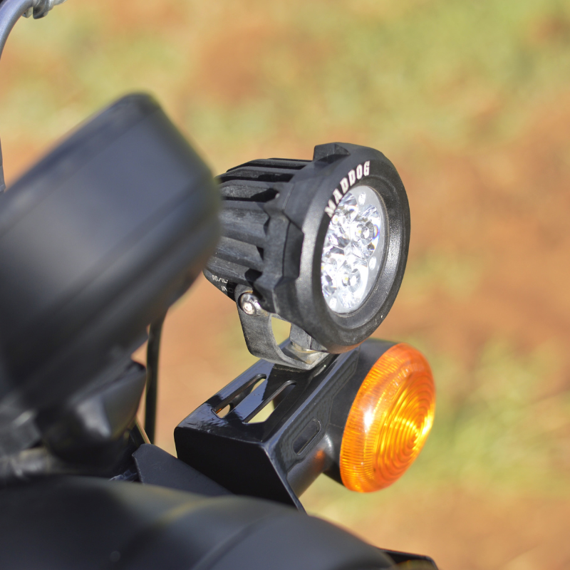 Auto Engina Fog Light Clamp Mount for Royal Enfield Hunter 350 3mm Mild Steel Gloss Black
