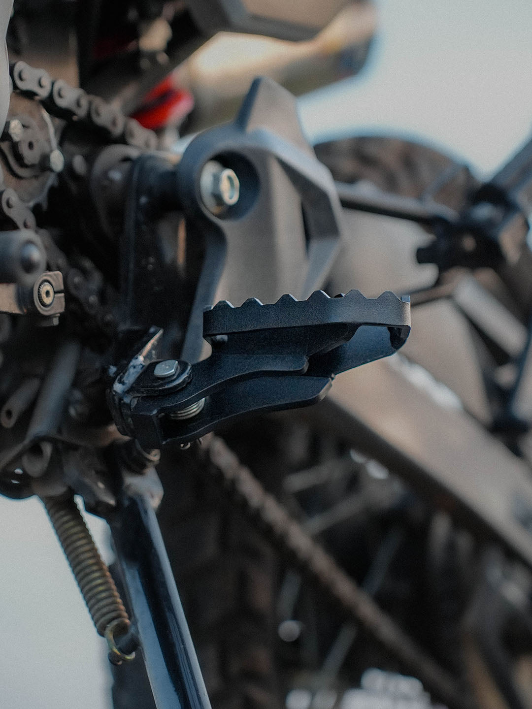 Legundary Custom RallyTrek Footrest Pair for Hero Xpulse 200 4V black powder coated mild steel wide foot pegs