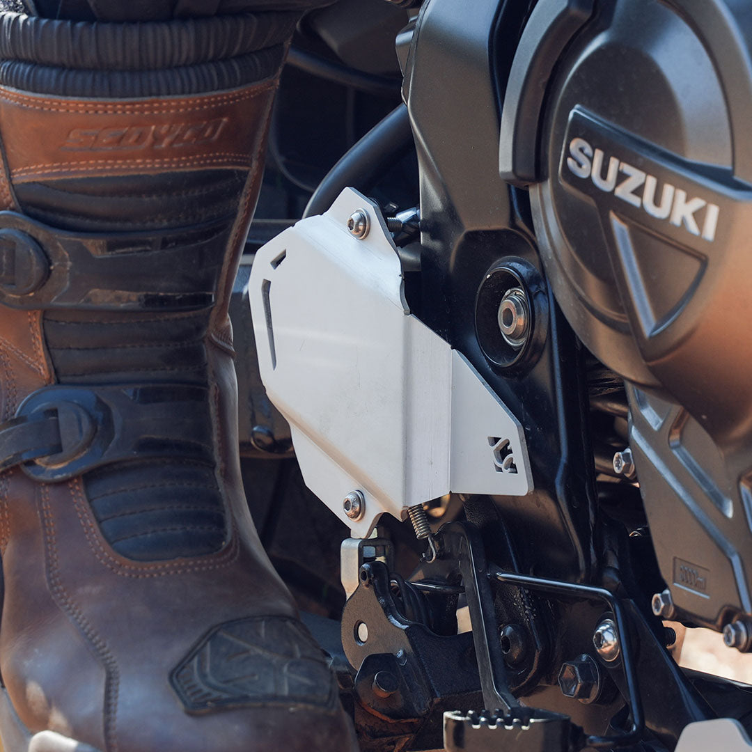 Legundary Custom Titan Boot Guards for Suzuki V-Strom 800DE Silver CNC Aluminium Tank Side Panel Protection