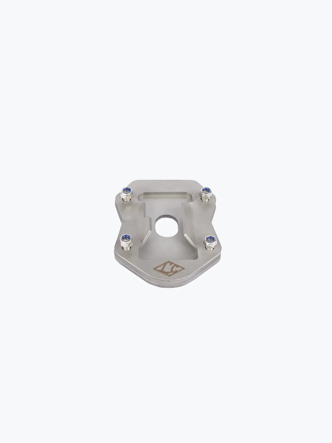 Legendary Custom Interceptor 650 side stand base stainless steel silver extender plate