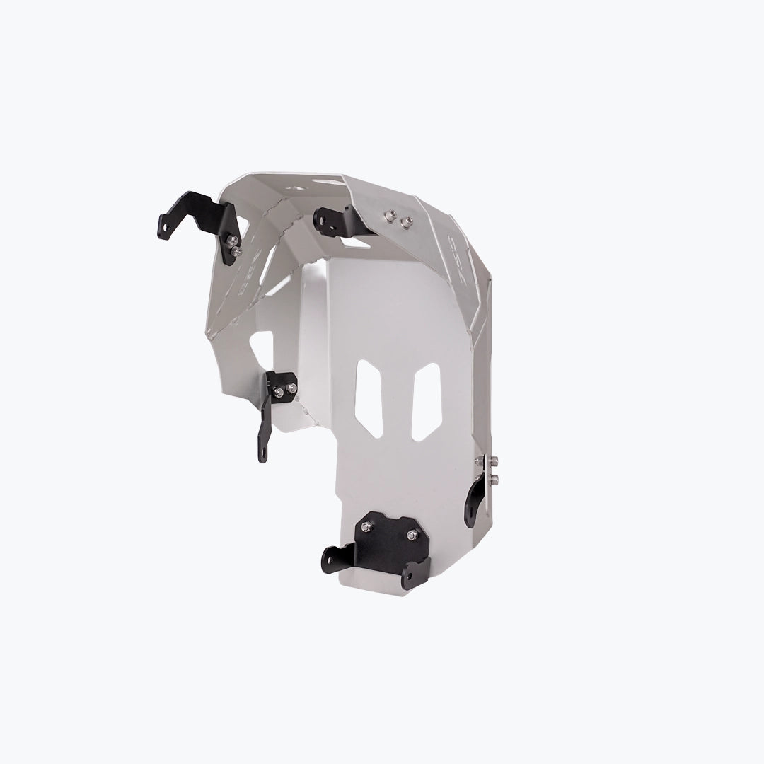 Legundary Custom Honda Transalp 750 Vambrace Bash Plate Silver Aluminium Engine Skid Plate