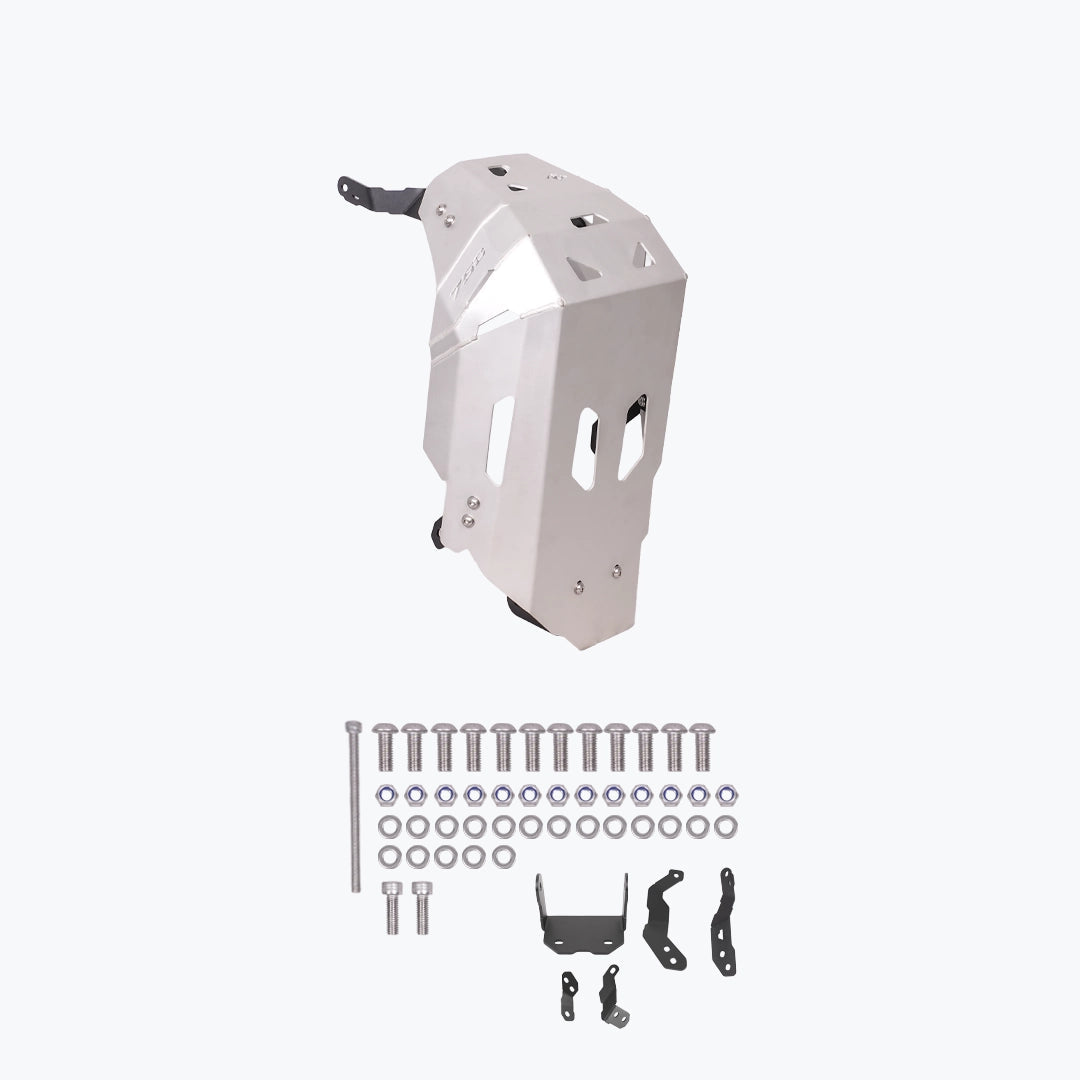 Legundary Custom Honda Transalp 750 Vambrace Bash Plate Silver Aluminium Engine Skid Plate