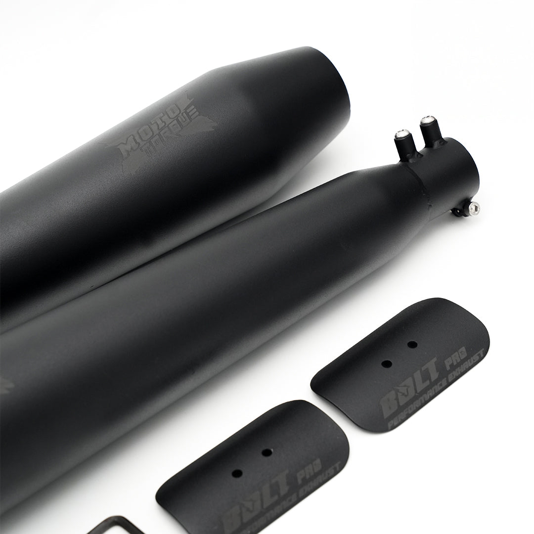 Moto Torque BOLT PRO black performance exhaust for Royal Enfield Interceptor 650