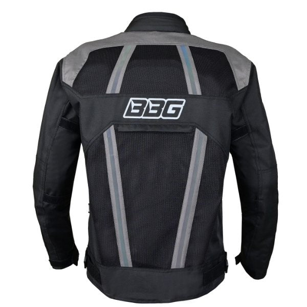 BBG Indy motorcycle riding jacket with CE Level 2 armour in Grey and Neon