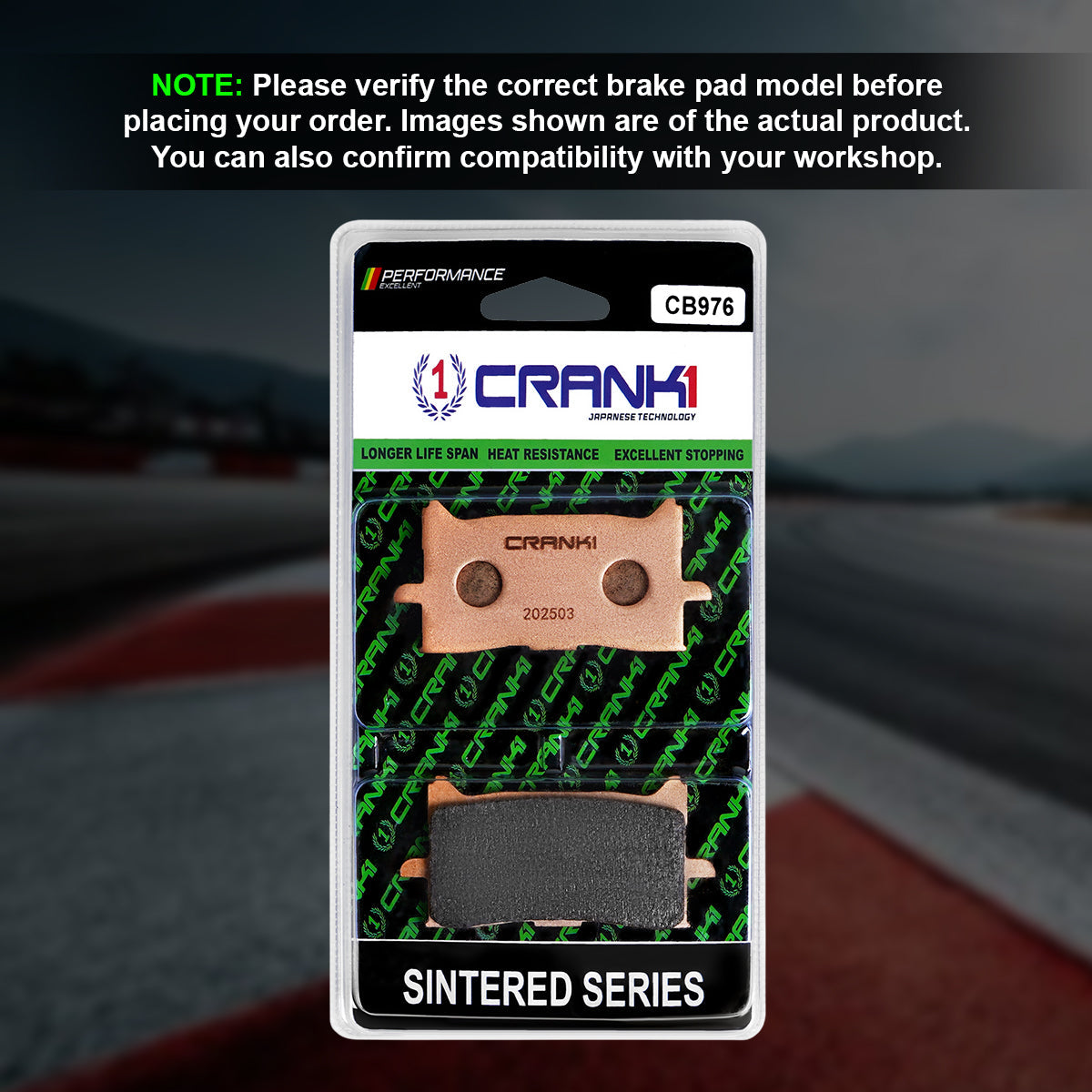 CRANK1 CB976 Sintered Front Brake Pads for Honda CBR650R 2019-2020 premium motorcycle brake pads